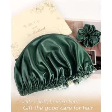 YANIBEST Double Layer Satin Bonnet Silk Bonnet Adjustable Hair Bonnet for Sleeping Hair Bonnets for Women Curly Natural Hair