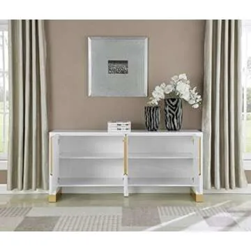 Meridian Florence Modern Sideboard with Gold Base