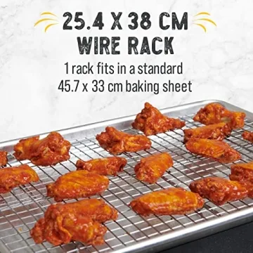 Versatile Checkered Chef Cooling Rack Set - 10" x 15" Stainless Steel