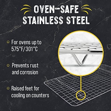 Versatile Checkered Chef Cooling Rack Set - 10" x 15" Stainless Steel