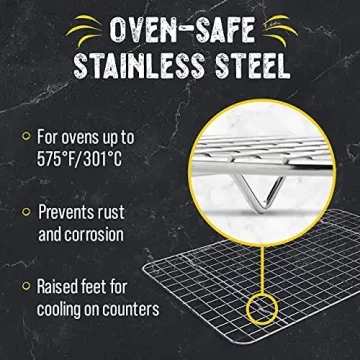 Versatile Checkered Chef Cooling Rack Set - 10" x 15" Stainless Steel