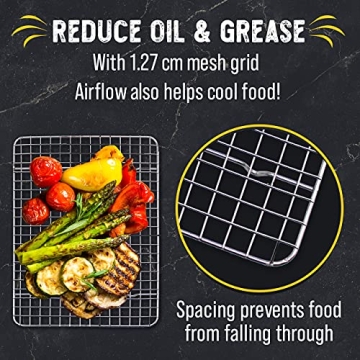 Versatile Checkered Chef Cooling Rack Set - 10" x 15" Stainless Steel