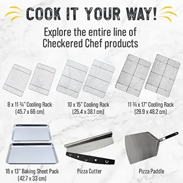 Versatile Checkered Chef Cooling Rack Set - 10" x 15" Stainless Steel
