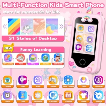 Kids Smartphone Toy for Girls with Touchscreen Games