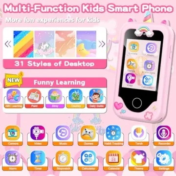 Kids Smartphone Toy for Girls with Touchscreen Games