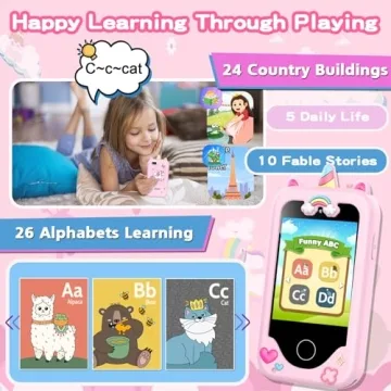 Kids Smartphone Toy for Girls with Touchscreen Games