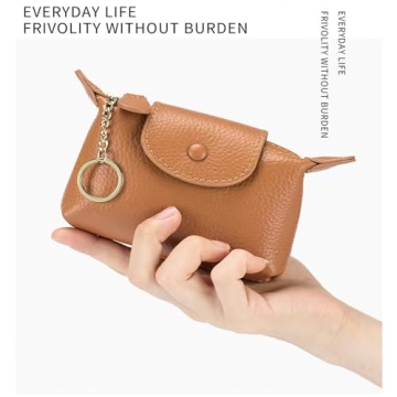 Chic Women's Leather Coin Purse with KeyChain for Fashionable Women