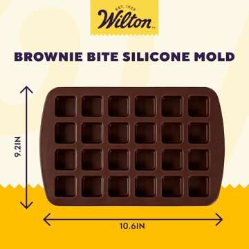 Wilton Bite-Size Brownie Squares Silicone Mold, 24-Cavity