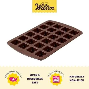 Wilton Bite-Size Brownie Squares Silicone Mold, 24-Cavity