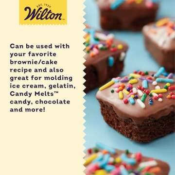 Wilton Bite-Size Brownie Squares Silicone Mold, 24-Cavity