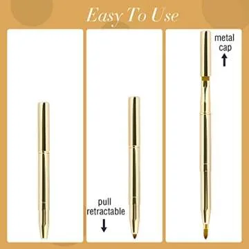 2 Pack Retractable Lip Brush for Lipstick Lip Gloss Double-Ended Lip Makeup Brushes with Cap Lipstick Brush Applicator Travel