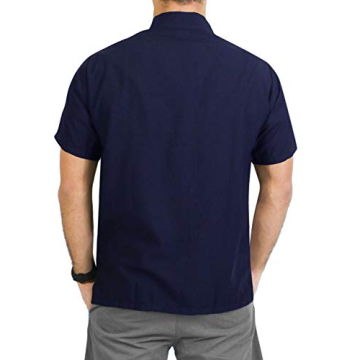 LA LEELA Men's Casual Summer Beach Shirt XXL Navy