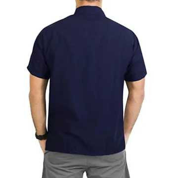 LA LEELA Men's Casual Summer Beach Shirt XXL Navy