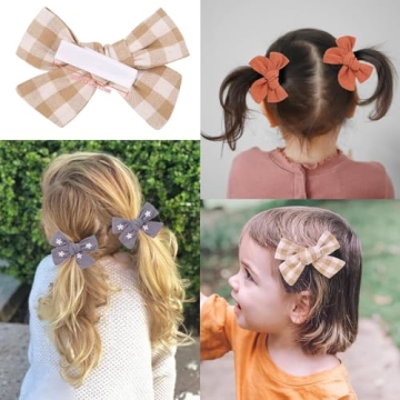 24 PCS Baby Girl Bows Hair Clips Fully Lined Hair Barrettes Non Slip Hair Clips for Toddlers Kids Teens Girls Hair Accessories