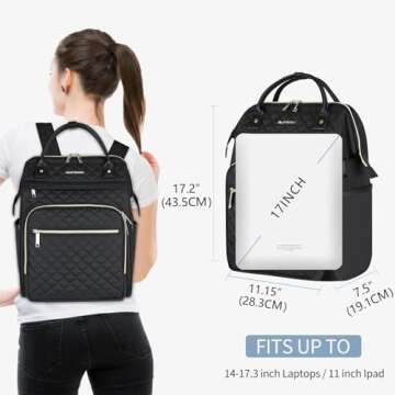 EMPSIGN 17 Inch Laptop Backpack for Women, Work Business Travel Computer College Bags, Large Capacit...