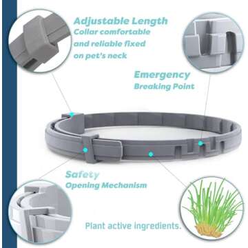 Natural Flea and Tick Collar for Puppies - 12-Month Protection, Safe Pest Control - Waterproof, Strong - Free Flea Comb and Tick Tweezer Included - 2-Pack, 13.8 Inches