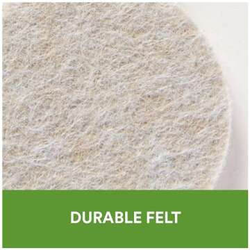 Scotch Felt Pads 32 PCS Beige, Felt Furniture Pads for Protecting Hardwood Floors, 1" Round, Easy-to-apply, Self-Stick design, Reliable protection from nicks, dents and scratches (SP802-NA)