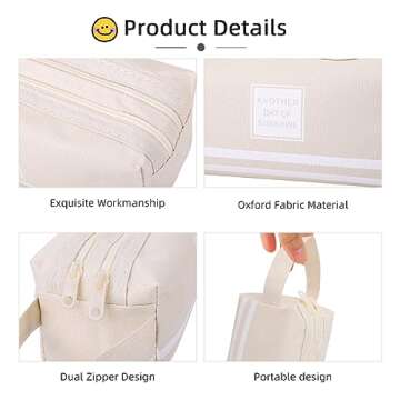 iSuperb Portable Pencil Case Dual Zipper Organizer for Women