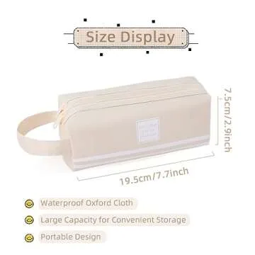 iSuperb Portable Pencil Case Dual Zipper Organizer for Women