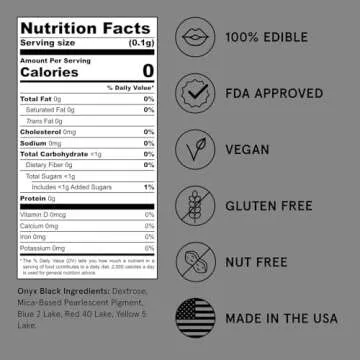 Fancy Sprinkles Onyx Black Premium Edible Glitter, 100% Edible Glitter for Sparkling Food & Drinks No Taste or Texture (4gm)