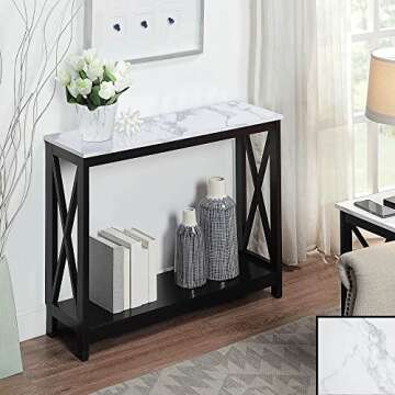Convenience Concepts Oxford Console Table 39.5" - Sofa Table with Storage Shelf, Transitional Entryw...