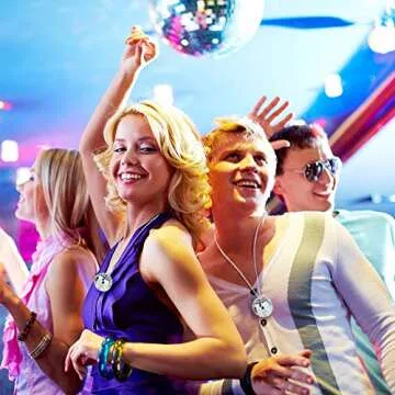 ArtCreativity 12 Pieces Mirror Disco Ball Necklaces - Disco Theme 70s Party Decorations, Photo Booth Props, Dance Party Favors for Kids & Adults