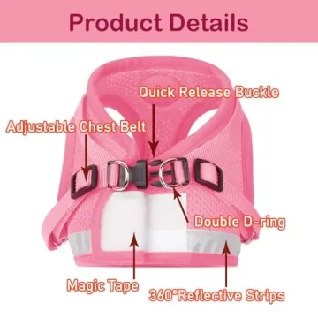 Adjustable Escape Proof Cat & Puppy Harness with Leash