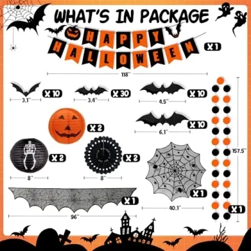 Halloween Decorations Indoor Set - 60 Pcs Spooky