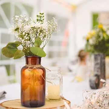 Set of 6 Amber Bud Vases for Home Decor and Gifting