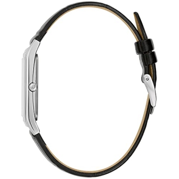 Bulova Men's Stainless Steel Watch with Black Leather Strap