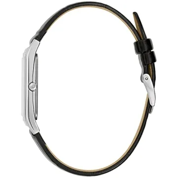 Bulova Men's Stainless Steel Watch with Black Leather Strap