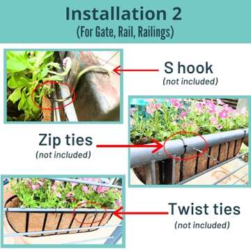 LaLaGreen 24 Inch Black Metal Outdoor Wall Planter Set