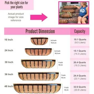 LaLaGreen 24 Inch Black Metal Outdoor Wall Planter Set