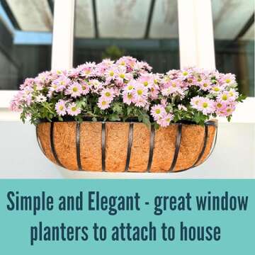 LaLaGreen 24 Inch Black Metal Outdoor Wall Planter Set