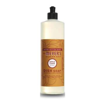 MRS. MEYER'S CLEAN DAY Variety, 1 Mrs. Meyer's Room Freshener, 8 OZ, 1 Mrs. Meyer's Liquid Dish Soap, 16 OZ, 1 Liquid Hand Soap,12.5 OZ, 1 Multi-Surface Cleaner 16 OZ, 1 CT (Apple Cider)