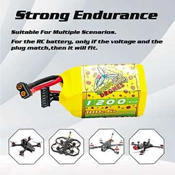 CNHL 1200mAh 6S Lipo Battery for FPV Drone and RC Racing - 2 Packs