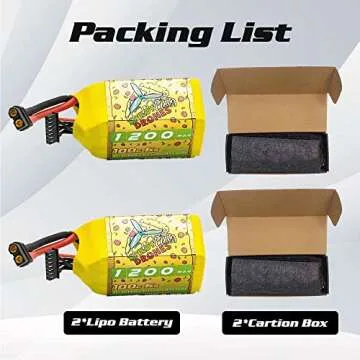 CNHL 1200mAh 6S Lipo Battery for FPV Drone and RC Racing - 2 Packs