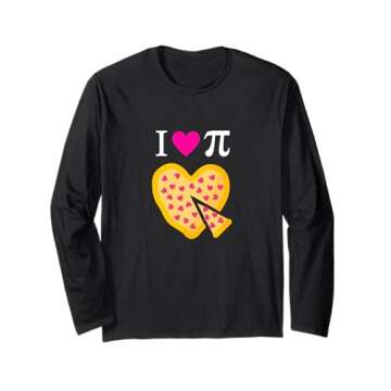 I Love Pi Valentine's Pizza Heart Math Teacher Long Sleeve T-Shirt