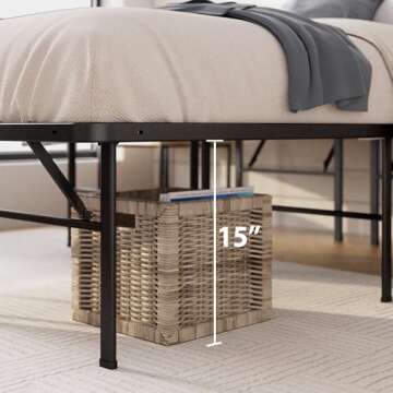 ZINUS SmartBase Heavy Duty Mattress Foundation, 16 Inch Metal Platform Bed Frame, No Box Spring Needed, Sturdy Steel Frame, Underbed Storage, Full