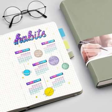 EMSHOI Graph Paper Notebook - 256 Pages A5 Graph Notebook/Journal, Hard Cover, 120gsm Thick Paper, Smooth PU Leather, Inner Pocket, 5.75'' × 8.38''- Olive Green