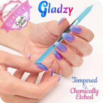 GLADZY Glass Cuticle Pusher Tool - Professional Nail Care Tool