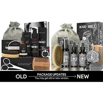 DOVICH 10 In 1 Beard Kit for Men, Gifts for Men, Beard Growth Kit, Beard Grooming Oil Leave-in Conditioner, Beard scissors, Beard Shampoo, Beard Balm, Beard Brush