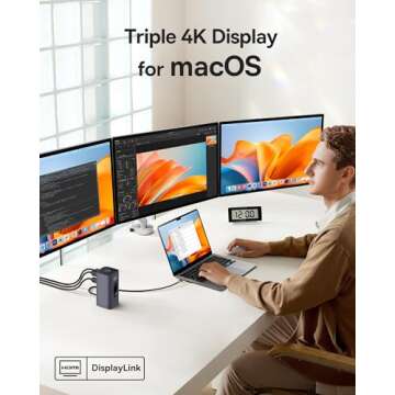 [CES Picks Awards 2025] Baseus SpaceMate(MAC) Docking Station, USB C Docking Station 3 Monitors with...