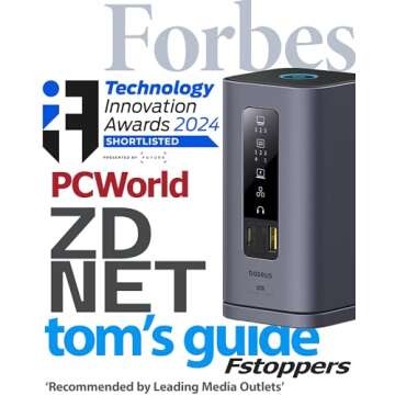 [CES Picks Awards 2025] Baseus SpaceMate(MAC) Docking Station, USB C Docking Station 3 Monitors with 4K HDMI, 10Gbps USB Ports, 100W PD, Gigabit Ethernet, Audio, Laptop Docking Station for Mac & Win