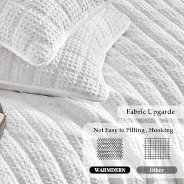 WARMDERN King Size Waffle Weave Quilt Set for All Seasons