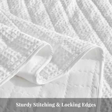 WARMDERN King Size Waffle Weave Quilt Set for All Seasons