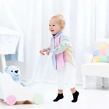 Tphon Non Slip Toddler Socks 12 Pairs Infant Baby Kids Grip Socks for Boy Girls Anti Skid Ankle Socks for 1-3 Year Children
