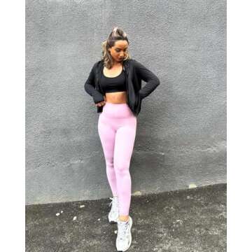 Unthewe High Waisted Butt Lifting Workout Gym Leggings for Women Buttery Soft Athletic Yoga Pants(U810-Pink-S)