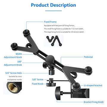 Neewer Adjustable Tablet Holder - 360 Swivel & Durable Design