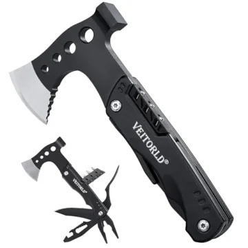 VEITORLD Compact Multi Tools Hatchet - 14-in-1 Camping Tool for Men